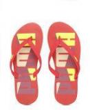 Puma Red Synthetic Thong Flip Flops Women