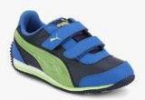 Puma Speed Light Up V Blue Running Shoes Girls