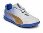 Puma White & Blue MB 9 TT Football Shoes Girls