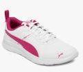 Puma White & Pink Flex Essential SL Junior Sneakers boys