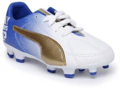 Puma White MB 9 FG Jr Football Shoes girls