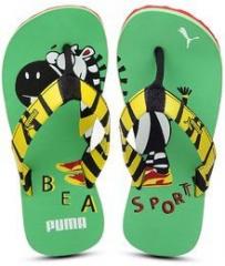 Puma Zebra Jr Dp Green Flip Flops girls