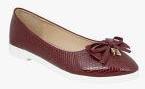 Qoo10 Maroon Synthetic Ballerinas Women