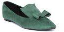 Red Pout Green Solid Ballerinas Women