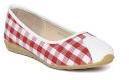 Red Pout Red Checked Ballerinas Women