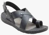 Red Tape Black Casual Sandal Men