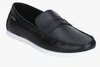 Red Tape Black Leather Loafers Shoes Men