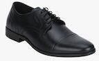 Red Tape Black Leather Regular Derbys Shoes men