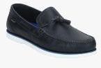 Red Tape Navy Blue Leather Regular Boat Shoes Men