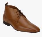 Red Tape Tan Leather Flat Boots Men