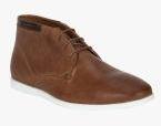 Red Tape Tan Leather Mid Top Flat Boots Men