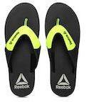 Reebok Fluroscent Green & Black Colourblocked Thong Flip Flops Men