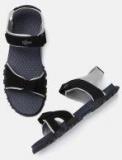 Roadster Black & Grey Sports Sandals Men