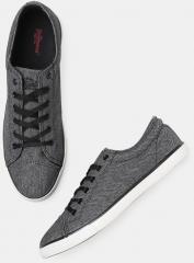 Roadster Black & White Woven Design Sneakers men