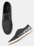 Roadster Black Canvas Regular Sneakers Men