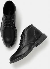 Roadster Black Mid Top Flat Boots men