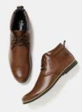 Roadster Brown Solid High Tops Flat Boots Men