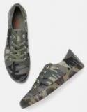 Roadster Men Green & Khaki Camouflage Print Sneakers