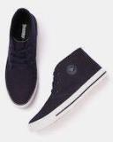 Roadster Navy Blue Canvas Mid Top Sneakers Men