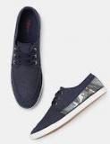 Roadster Navy Blue Canvas Regular Sneakers Men