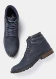 Roadster Navy Blue Mid Top Boots Men