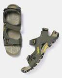 Roadster Olive Green Solid Sports Sandals Men