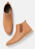 Roadster Tan Brown Perforated Mid Top Flat Boots Men