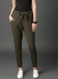 Roadster Women Olive Green Regular Fit Solid Joggers