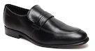 Ruosh Black Formal Leather Slip On Shoes Men