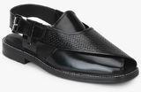 Ruosh Black Weaved Sandals Men