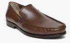 Ruosh Brown Genuine Leather Classic Slip Ons Men