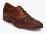 Ruosh Brown Oxford Weaved Formal Shoes Men