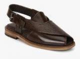 Ruosh Brown Weaved Sandals Men