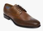 Ruosh Tan Leather Derby Formal Shoes Men