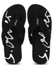 S Oliver Black Flip Flops Men