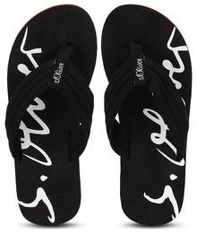 S Oliver Black Flip Flops men