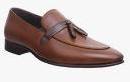 San Frissco Brown Leather Regular Loafers Men