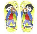 Shiva Boys Blue & Yellow Printed Thong Flip Flops