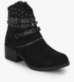 Shoe Couture Black Buckled Ankle Length Boots Men