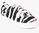 Shoe Couture Black Striped Casual Sneakers Women