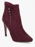 Shoe Couture Maroon Ankle Length Boots Women