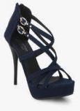 Shoe Couture Navy Blue Buckled Stilettos Women