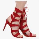 Shoe Couture Red Tie Up Stilettos Women