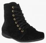 Shoetopia Ankle Length Black Boots Women