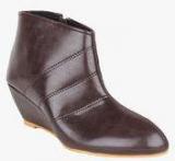 Shoetopia Ankle Length BROWN BOOTS Women