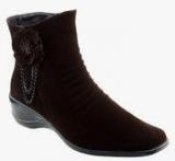 Shuz Touch Ankle Length Coffee Boots Women