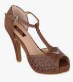 Shuz Touch Brown Peep Toes Women