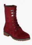 Shuz Touch Maroon Boots Women