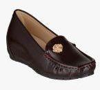 Shuz Touch Maroon Synthetic Patent Regular Loafers Women