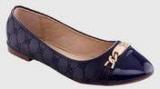 Shuz Touch Navy Blue Belly Shoes Women